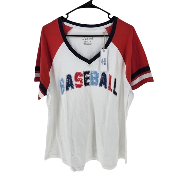 Natural Reflections Women's Retro Baseball Raglan Short Sleeve T-Shirt -… - Picture 2 of 7